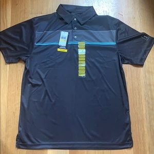 PGA Tour | Polo | Grey with Light Blue Strip | M
